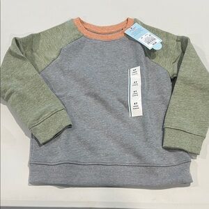 Kids Colorblock Crewneck Sweatshirt - Gray, Green & Peach